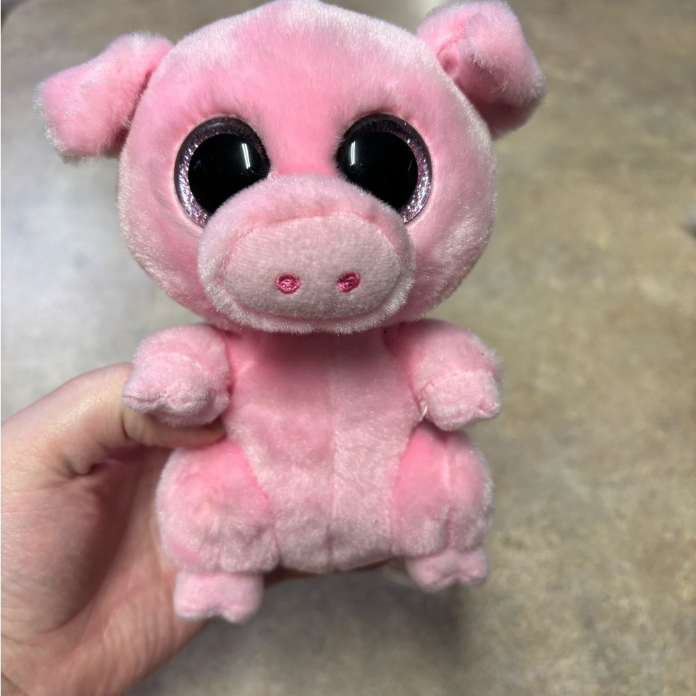 Pink Plush Pig Toy TY Posey
